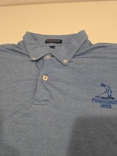 Peter Millar Crown Crafted Performance Golf Polo Shirt XL Pinehurst NC Blue