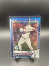 2021 Bowman Draft 1st Edition ETHAN WILSON BLUE FOIL HOLO /150 PHILLES BD-140