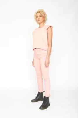 Free People x SANDRINE ROSE Women  Petal Pink  High Waisted Skinny Jeans  27