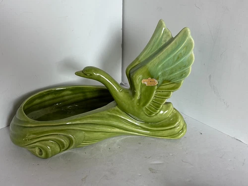 Large Collection Haeger Pottery Green Bird Swan Planter
