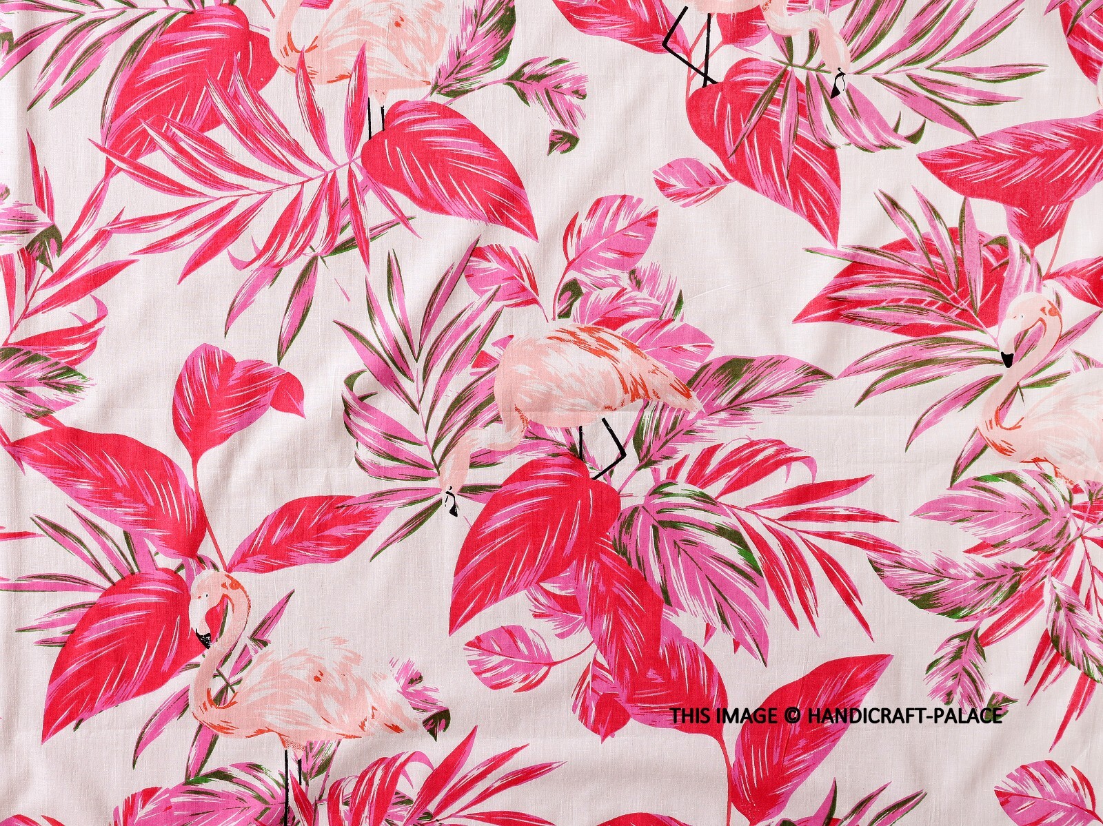 Tela De Algodón India Para Coser Con Estampado De Flamenco Rosa Suelta 5 Yardas