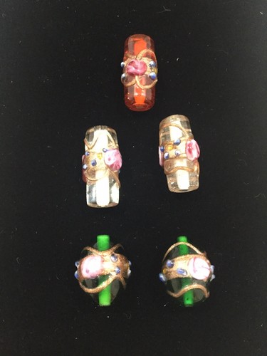 VTG Murano Glass Beads Total Of 5