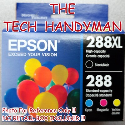 4-PACK EPSON GENUINE 288XL BLACK & 288 COLOR INK (NO RETAIL BOX)  XP-340