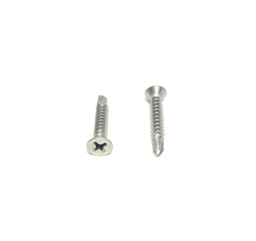 (100) 8x1 Stainless Steel Phillips Flat Head Self Drilling Tapping TEK Screws - Picture 5 of 5