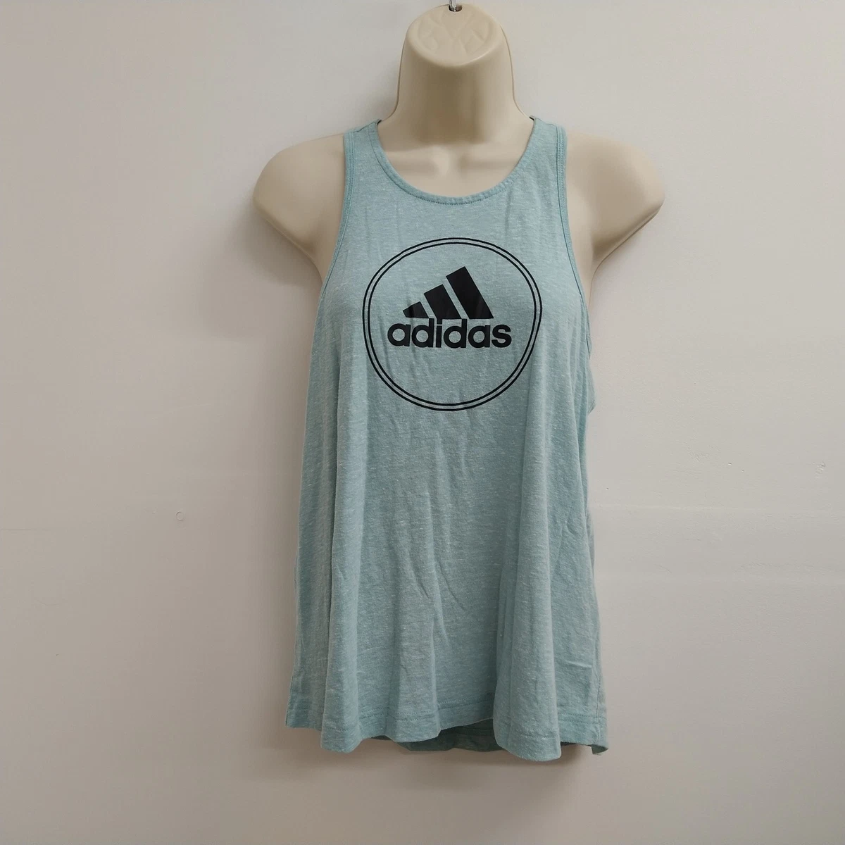 adidas Womens Top Size M Blue Tank Workout Activewear Sleevles Casoul Ladies