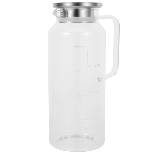 Cold Water Jug Ice Tea Pitcher for Fridge Beverage Glass Pitchers - Picture 3 of 12