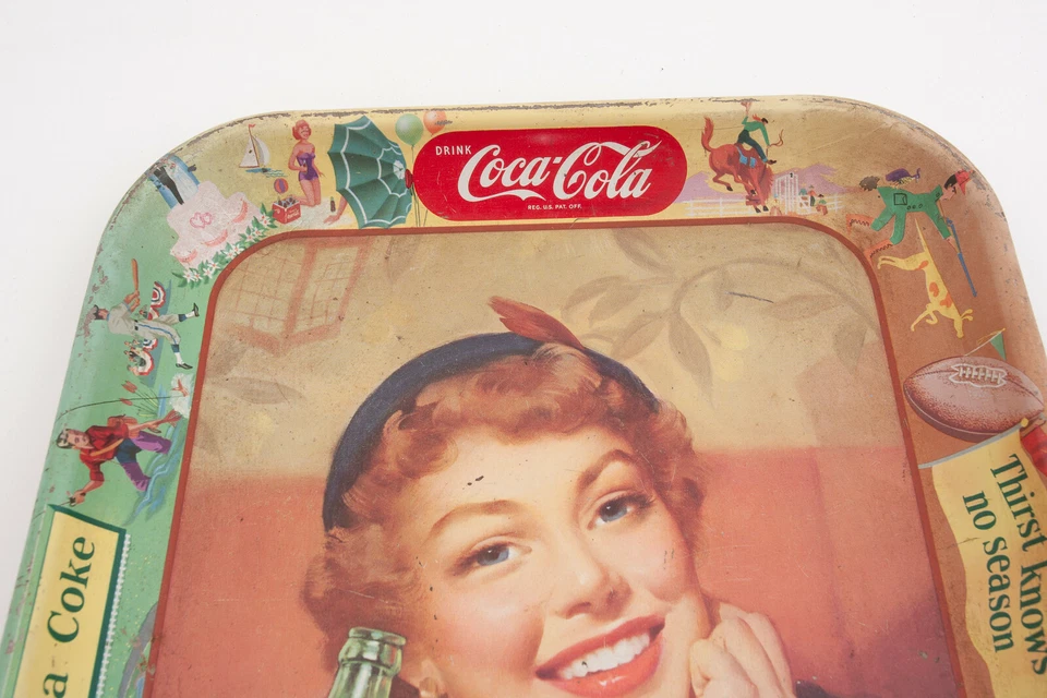 Coca Cola Tray Thirst Knows No Season Have a Coke (C4L) Vintage Metal Serving - Image 2 of 4