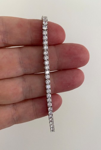 Womens Tennis Bracelet 9Ct Round Lab Created Diamond 14k White Gold Finish 7.5 "