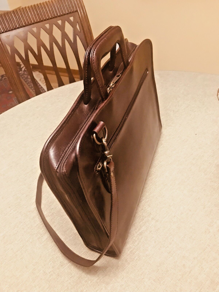 ✨レア　Vintage Eddie Bauer briefcase Y2K Vintage 90s Eddie Bauer Leather Messenger Laptop Crossbody