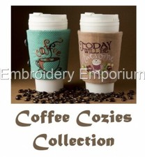MASCHINENSTICKEREI DESIGNS USB KAFFEE COZIES SAMMLUNG CAFE WRAPS GETR&Auml;NK DIY