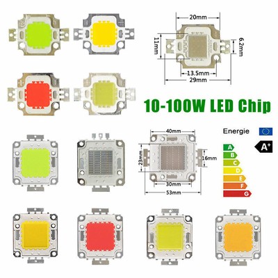 LED COB Chip 10W 20W 30W 50W 100W High Power Geeignet für RGB LED 12V 36V Fluter