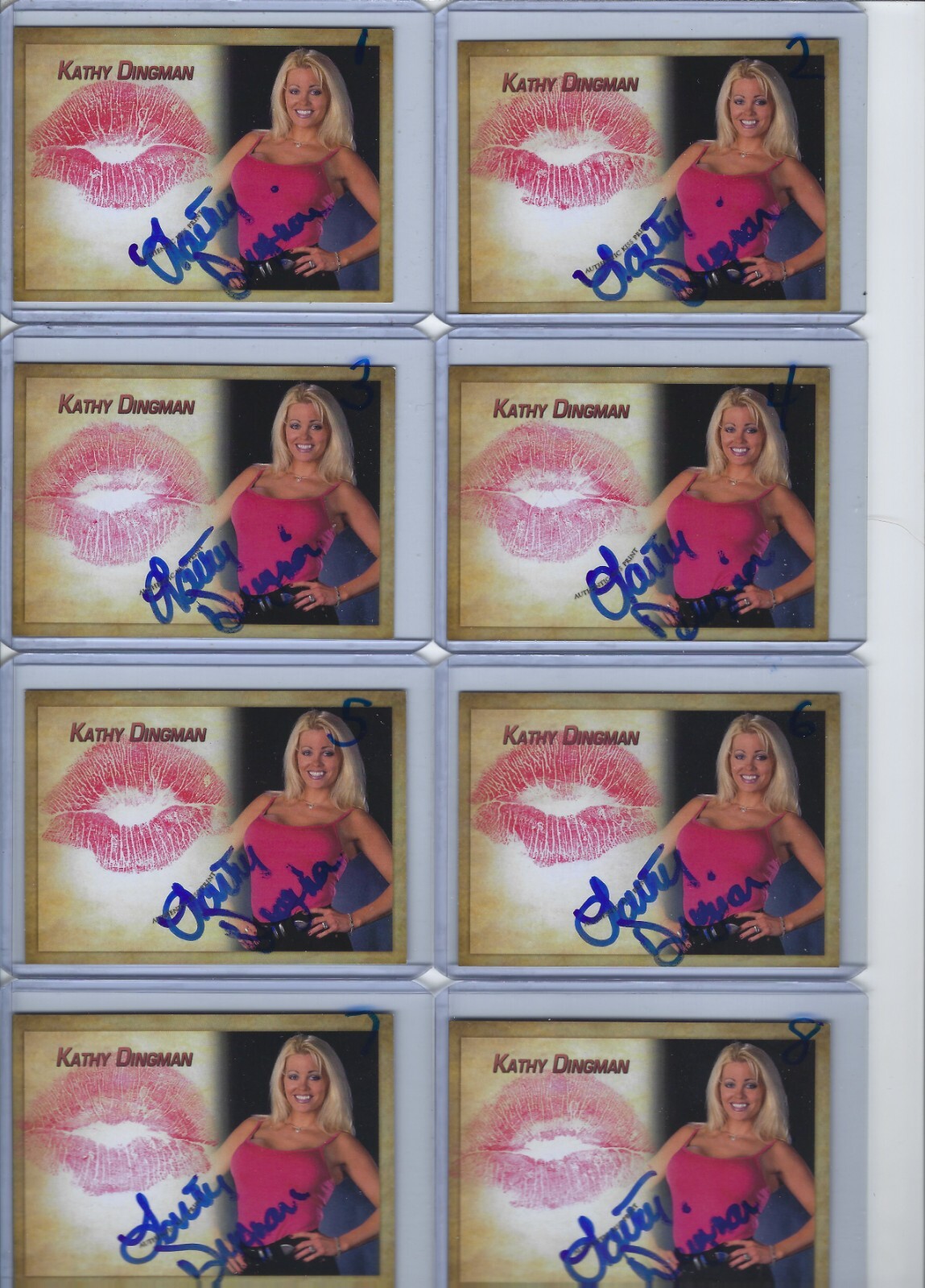 Kathy Dingman Actress Model Signed & Kissed Trading Card #7 Collectors