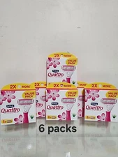 (6) Schick Quattro for Women Refill Razor Blade Cartridges, Total 48 Counts New