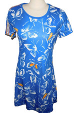 Adidas X Farm Rio Butterfly Dress Blue Tropical Short Sleeve Size Medium