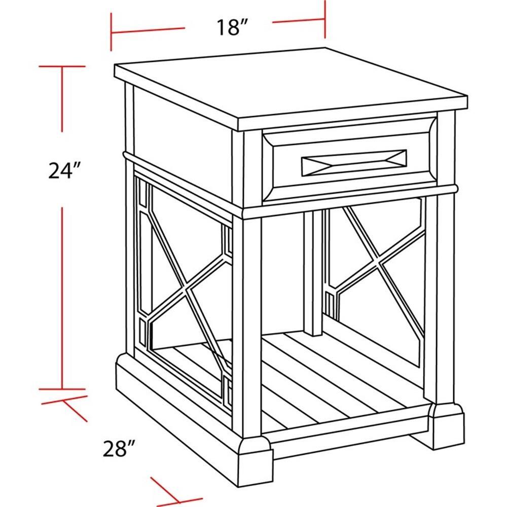 Parker House Sundance Traditional Wood Chairside Table in Smokey Gray