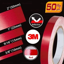 3/8" to 2" REFLECTIVE Night Visibility Weather Resistant 3M Vinyl Stickers RED