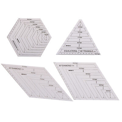 Quilting Template Stencil Sewing Clear Acrylic Hexagon Patchwork Ruler