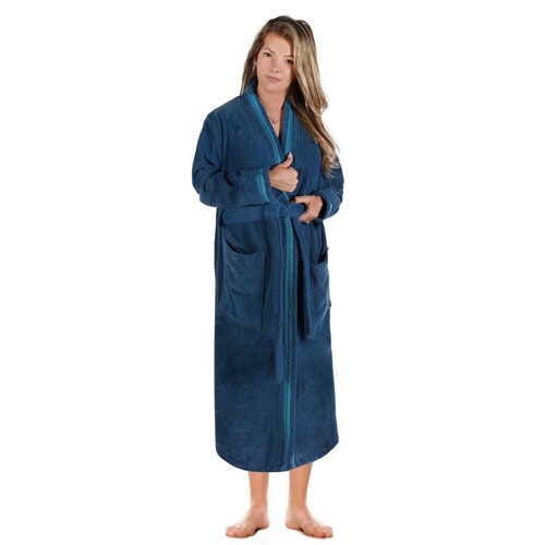 Tinsel Turkish Unisex Cotton Kimono Terry Bath Robe Absorbent Adults Bathrobe - 第 6/40 張圖片