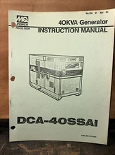 MQ Power Generator 40KVA ( Instruction Manual ) Model DCA-40SSAI Serial#3311095