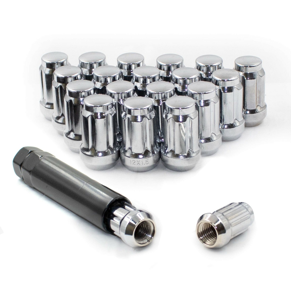 悠① 20 Chrome Spline Lug Nuts 12x1.25 For Infiniti G35 G37 Q50 Q60 Q45