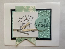 Snowman season Christmas winter card kit of 6 made w/ Stampin' Up!