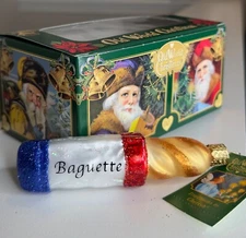 Old World Christmas Baguette Glass Blown Ornament 32312 NWT W/ OWC GIFT BOX