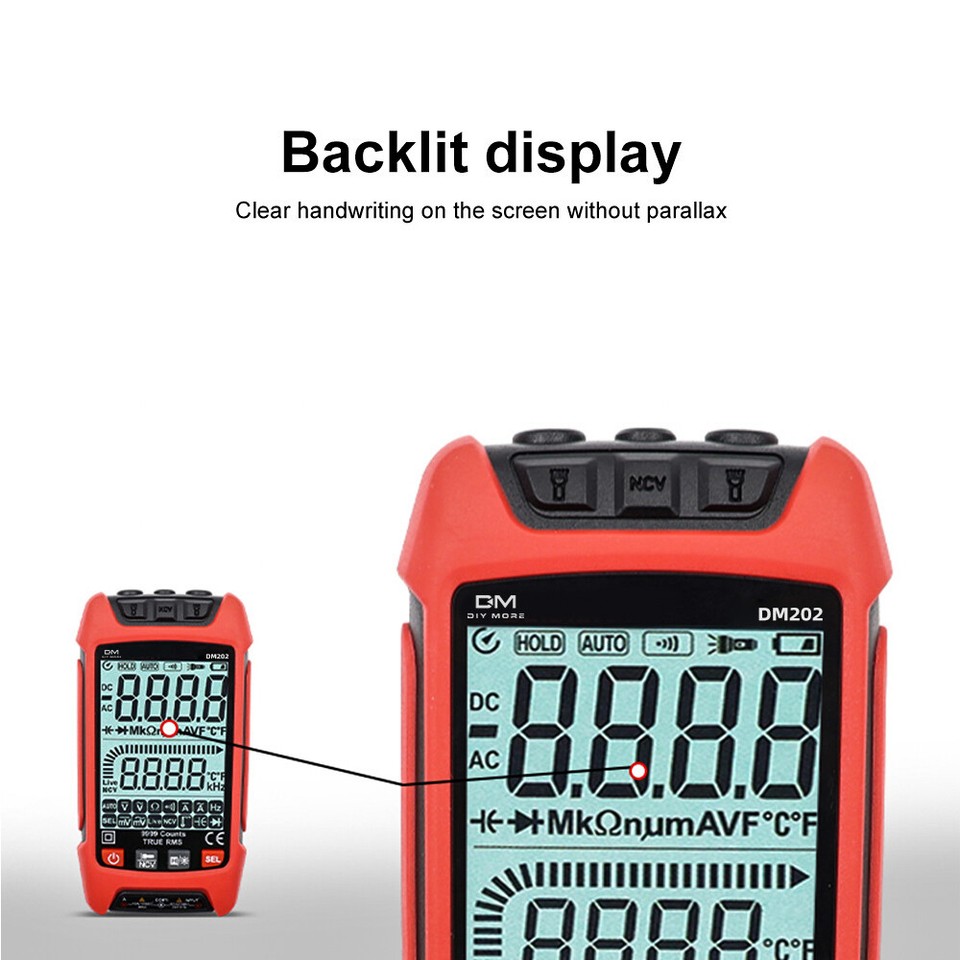 DM Digital Multimeter DC AC Voltmeter Widerstand Kapazität Transistor