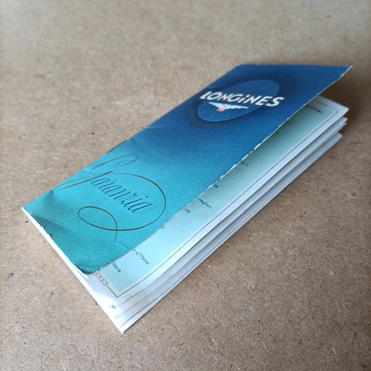 Longines Libreto de Garantía/Folleto de Instrucciones Vintage 50/'60 Sello Blanco de Reedición