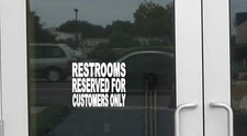 Restrooms Reserved for Customers only J885 6 inch business store sign Decal