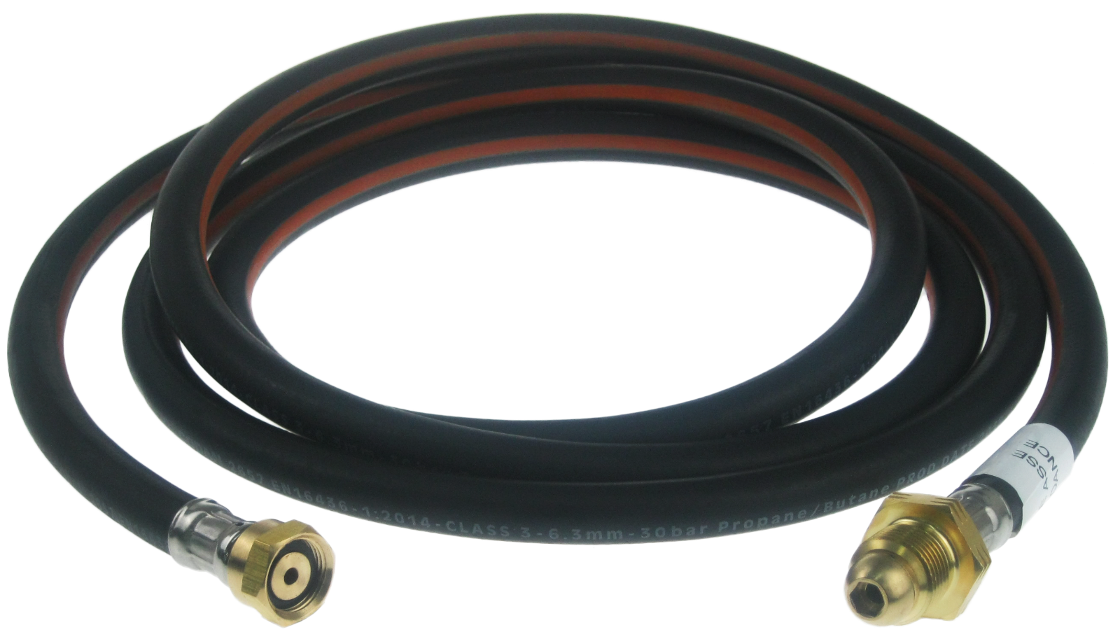 3 metre POL x W20 PIGTAIL CARAVAN PROPANE GAS HOSE WITH NRV NONE