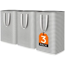 Lifewit 3 Pack Large Laundry Hamper, Freestanding Waterproof Hamper with Handles