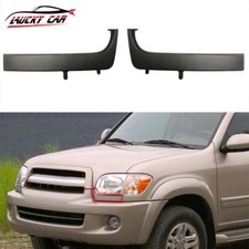 2pcs Front Bumper Headlight Filler Molding Trim Fit For Toyota Sequoia 2005-2007
