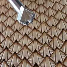 Pointed Dragon Scale Geometric Leather Stamp, Stainless Steel Leather Tool