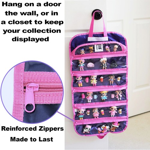 Estuche organizador de almacenamiento de juguetes para muñecas Barbie compatible pequeños reales mini marcas LOL - Imagen 3 de 6