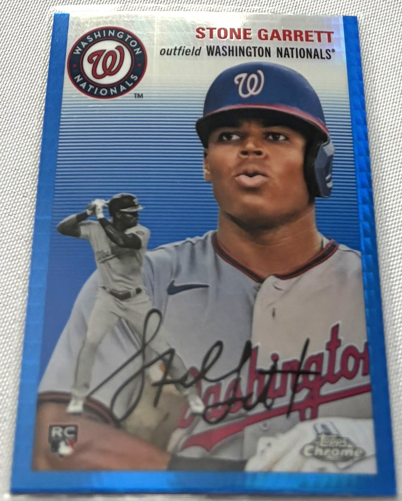 2023 Topps Chrome Platinum Anniversary Baseball Stone Garrett Blue Prism Rookie