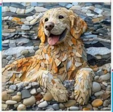 Diamond Art Kit 30x30cm Dog Stones Beach Adult Diamond Painting NEW 