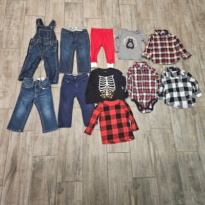 Old Navy Childrens Place Clothing Lot of 11 Kids Size 18-24M Plaid Denim Fall