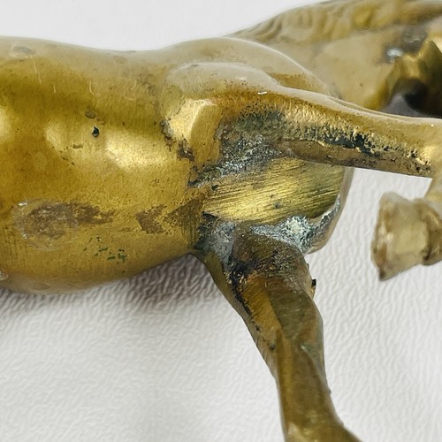 Vintage Messing Mustang Wildpferd 4,5" B x 3,5" T Figur Statue Skulptur Briefbeschwerer - Bild 6 von 10