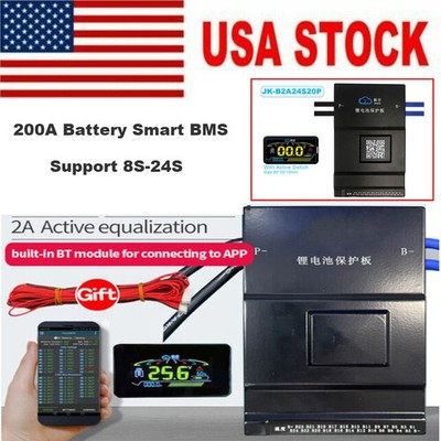 JK BMS 8S-24S 200A LiFePO4 with Bluetooth 2A Active Balancer SUK