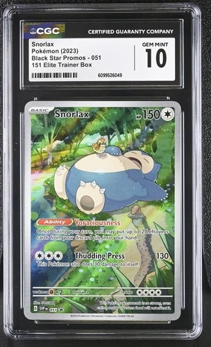 CGC 10 Snorlax 051 Black Star Promo 151 Elite Trainer Box Pokemon Card