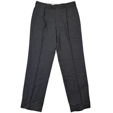 Zanella Nordstrom Mens 34x31 Wool Pleated Dress Pants Charcoal Gray Preppy EUC