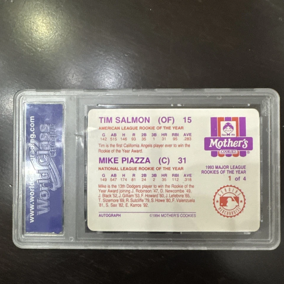 Mike Piazza-Tim 1994 galletas madres #1 1994 gema de salmón-como nuevo 10 Foto 2 de 2