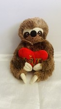 Dan Dee Sloth Plush Brown w/ Red Love Heart 12" Stuffed Animal Collectors Choice