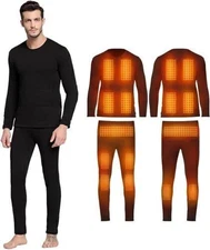 Thermal USB Electric Heated Underwear Winter Baselayer Shirt And Pant Skiing USA