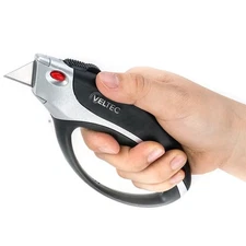 Heavy Duty Retractable Utility Knife, Box Cutter, Carpet Cutter with 3-Positi...