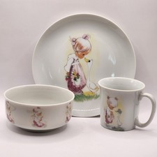 1984 Enesco JONATHAN DAVID Precious Moments 3 Pc Place Setting Cup Bowl Plate