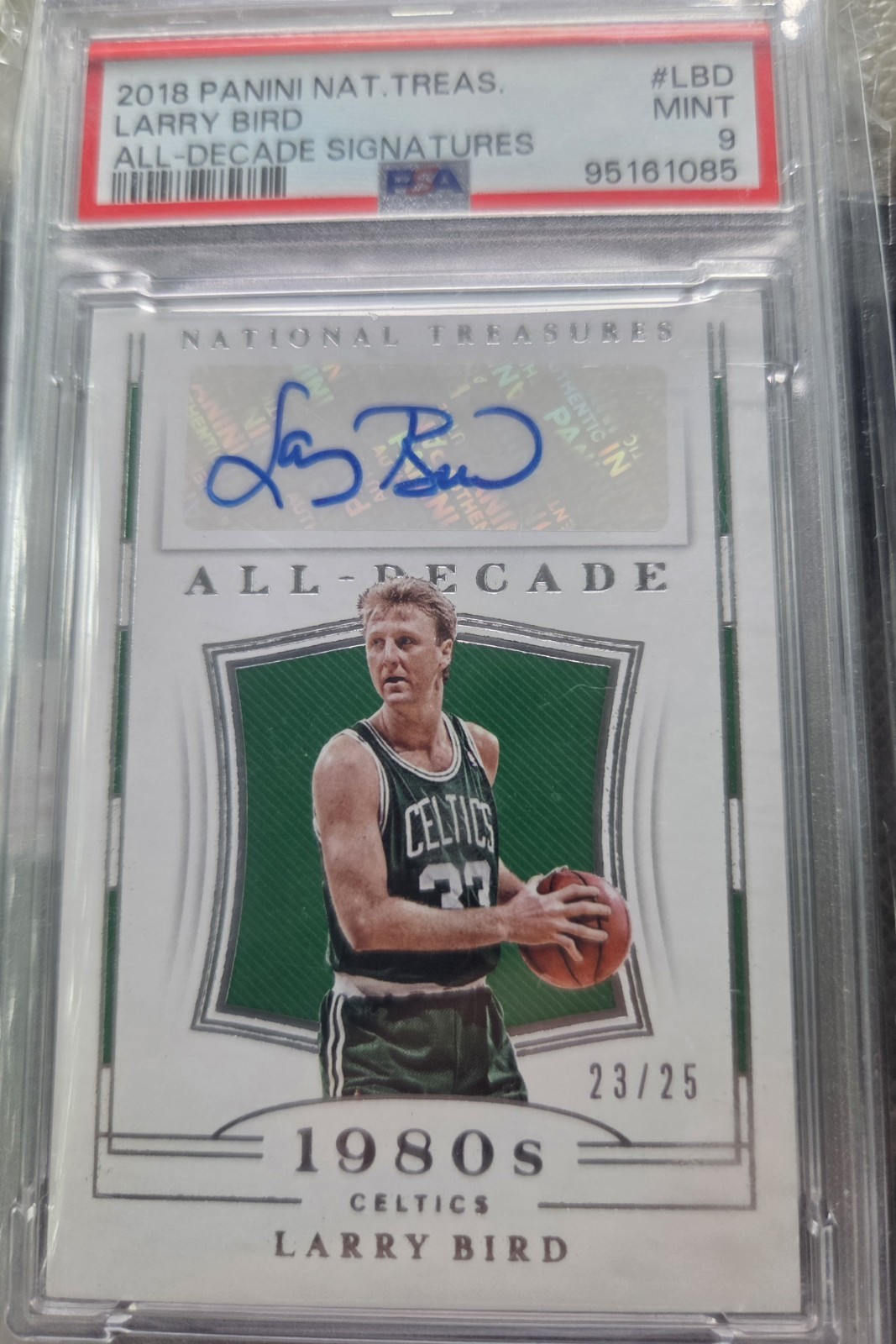 2018 PANINI NATIONAL TREASURES ALL-DECADE AUTO SSP LARRY BIRD 23/25 POP 1
