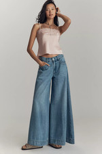 NWT Anthropologie Pilcro Mid-Rise Super-Wide-Leg Jeans 28