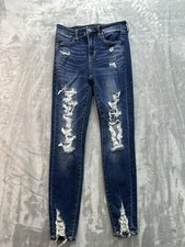 American Eagle Jeans Womens Sz 4 Reg Blue Hi Rise Jegging Next Level Stretch