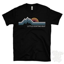 LITTLE HUNTING SEAT RETRO LOGO PARODY T-SHIRT kirkby stephen cumbria england